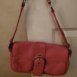 Coach Signature Sufflette Leather Handbag Barbaricore Pink Soho 9248